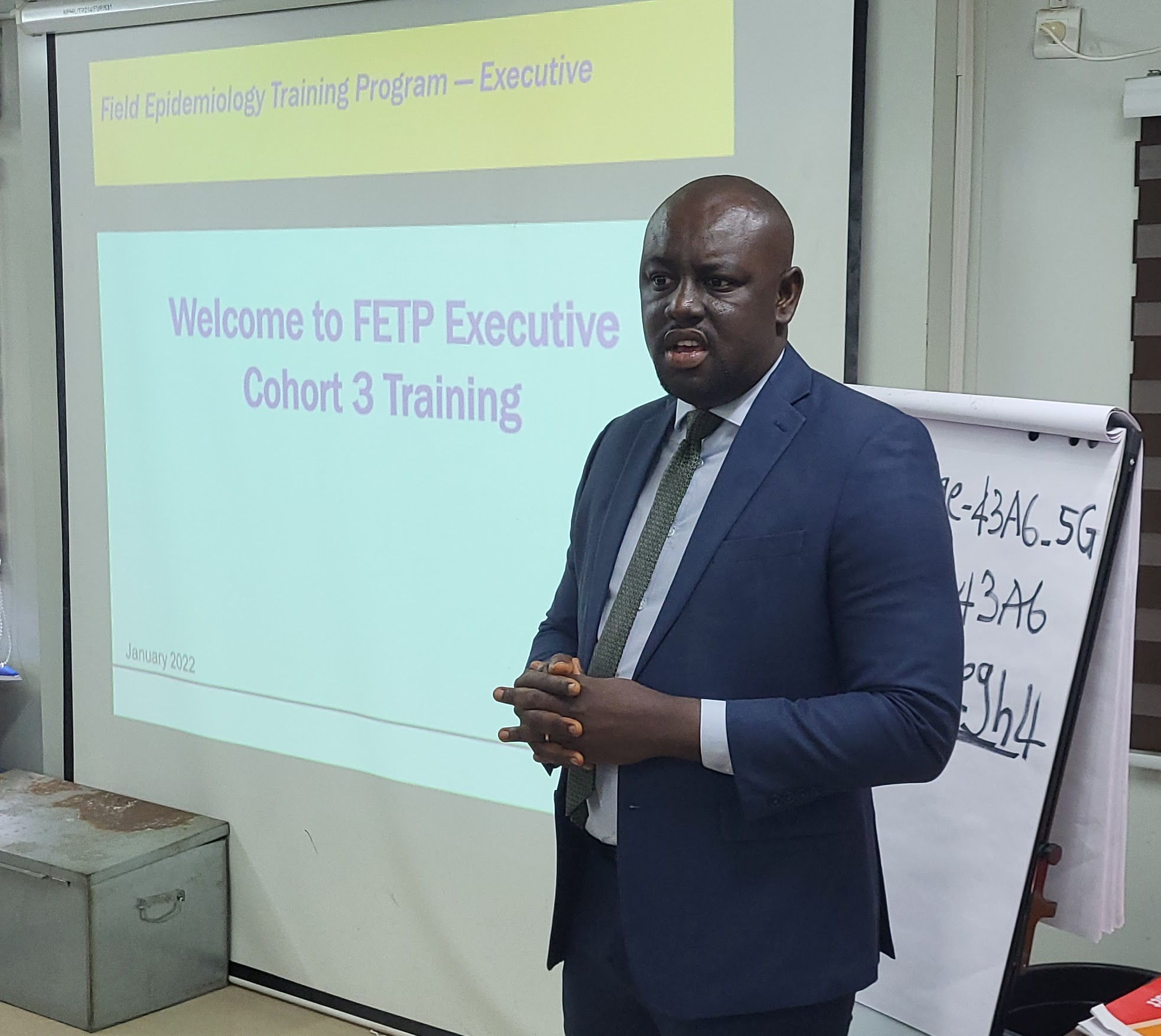Dr. Julius Gilayeneh, Deputy Director General, Technical Services, NPHIL welcomed the LFETP Executive cohort 3 on behalf of the institute.