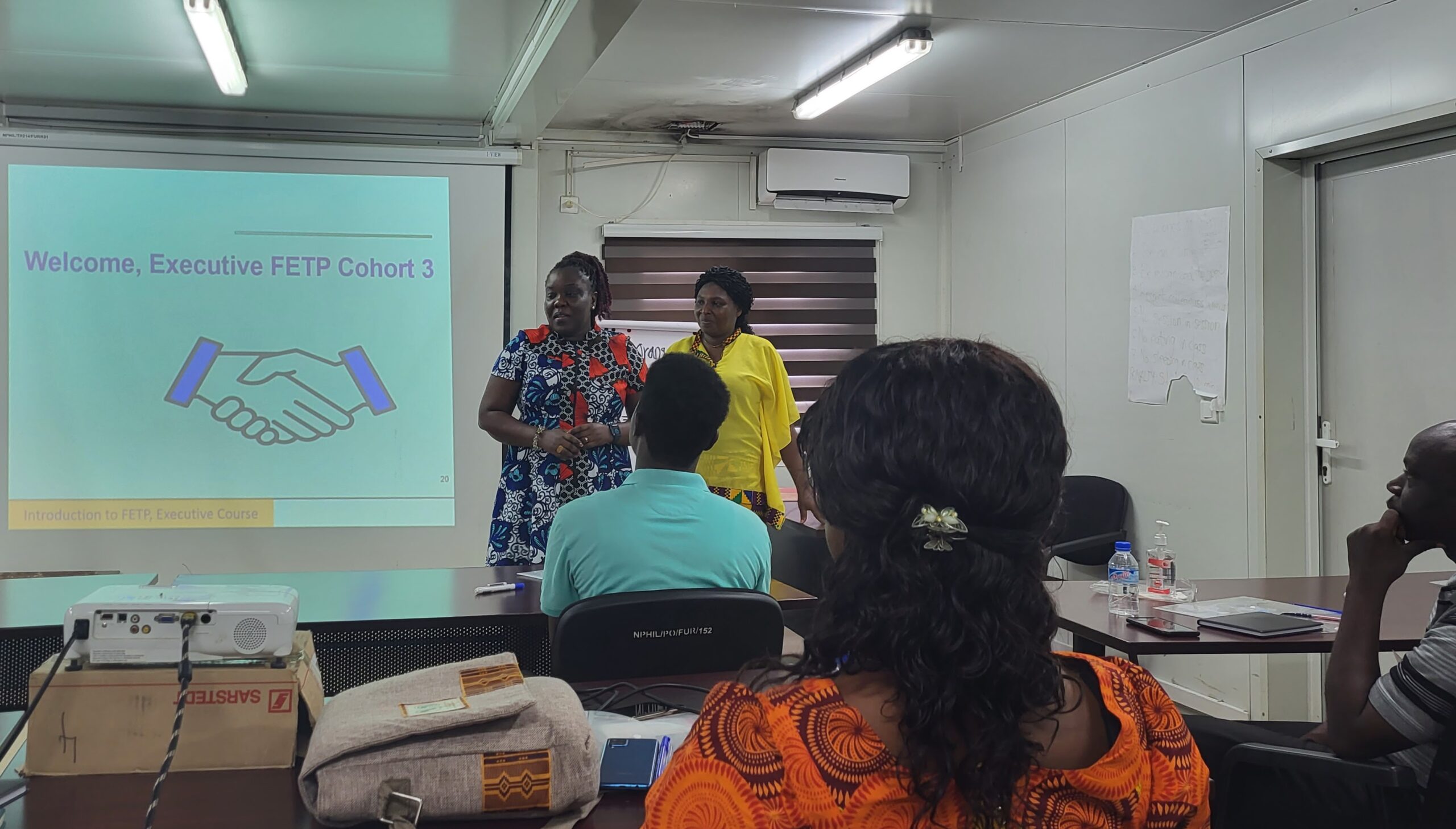 Dr. Maame Amo-Addae (Resident Advisor, Liberia FETP) and Mrs. Roseline George (Director Training and Capacity Building, NPHIL) welcomed LFETP Executive Cohort 3
